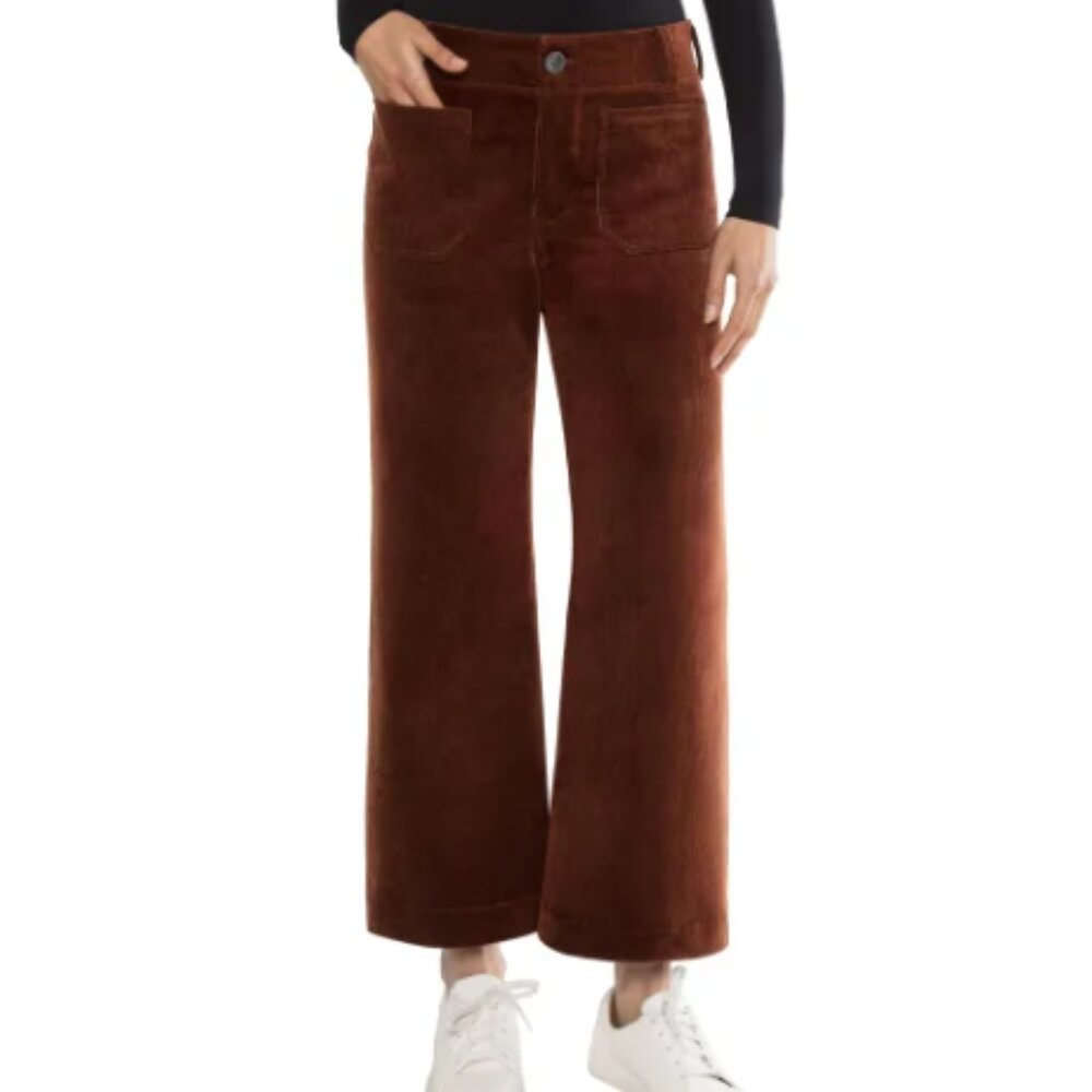 NWT Matty M Women's Wide Leg High Rise Corduroy Pants Brown Size S-L $65 11HL281